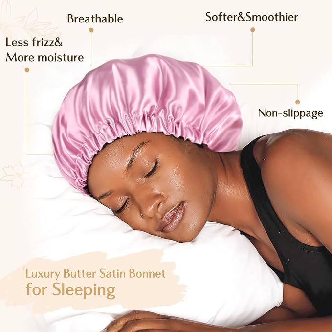 YANIBEST Adjustable Satin Bonnet Double Layer Hair Bonnet - Image 2