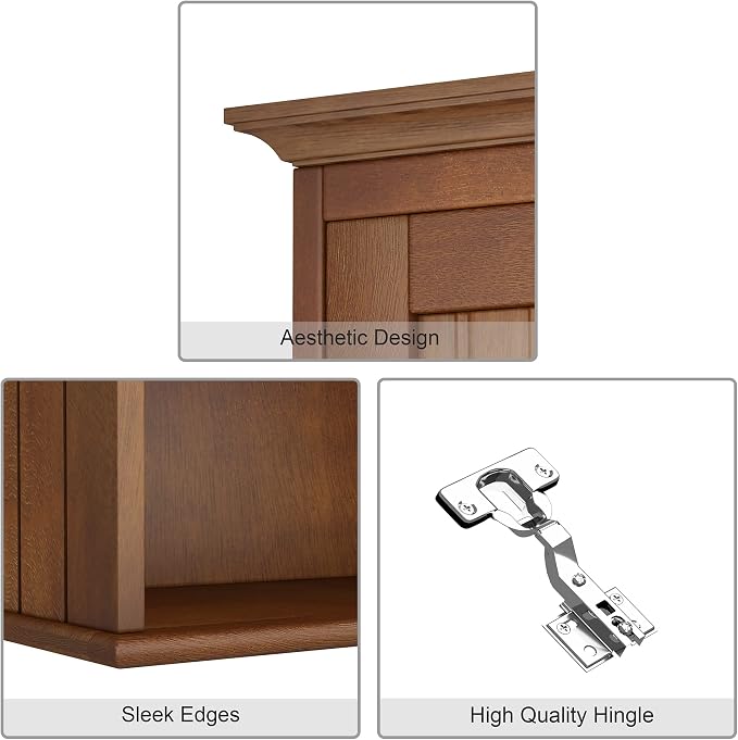 Treocho Wood Wall Cabinet, Bathroom Medicine Cabinet Storage - Image 6