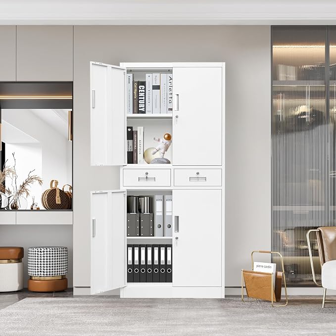 Metal Storage Cabinet, 71 Inch Tall Metal Storage Cabinet - Image 2