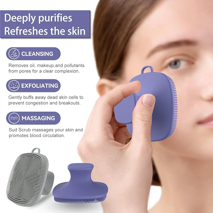 2 Pack Face Scrubber, Silicone Facial Cleansing Brush - Image 8