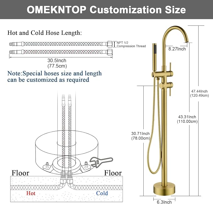 Modern Freestanding Tub Faucet - Image 4
