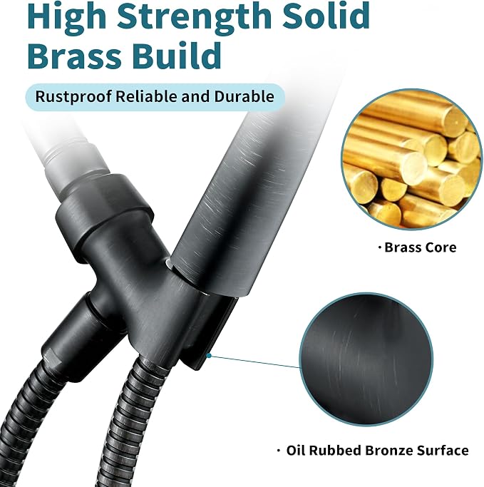 BRIGHT SHOWERS All Metal Handheld Shower Head Holder, Adjustable Shower Arm - Image 2