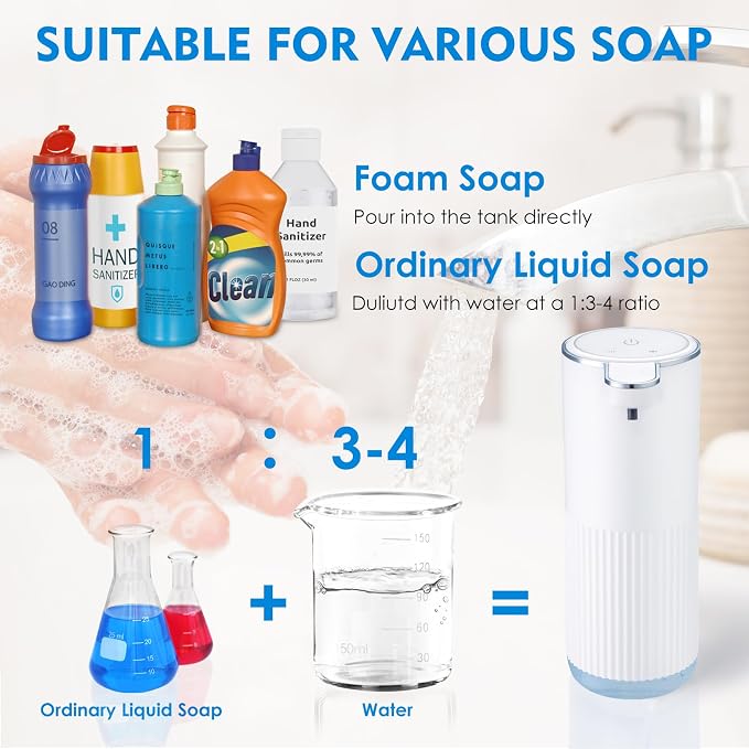 Automatic Foaming Soap Dispenser, 4-Level Adjustable Electric Foam Hand Soap - Image 4