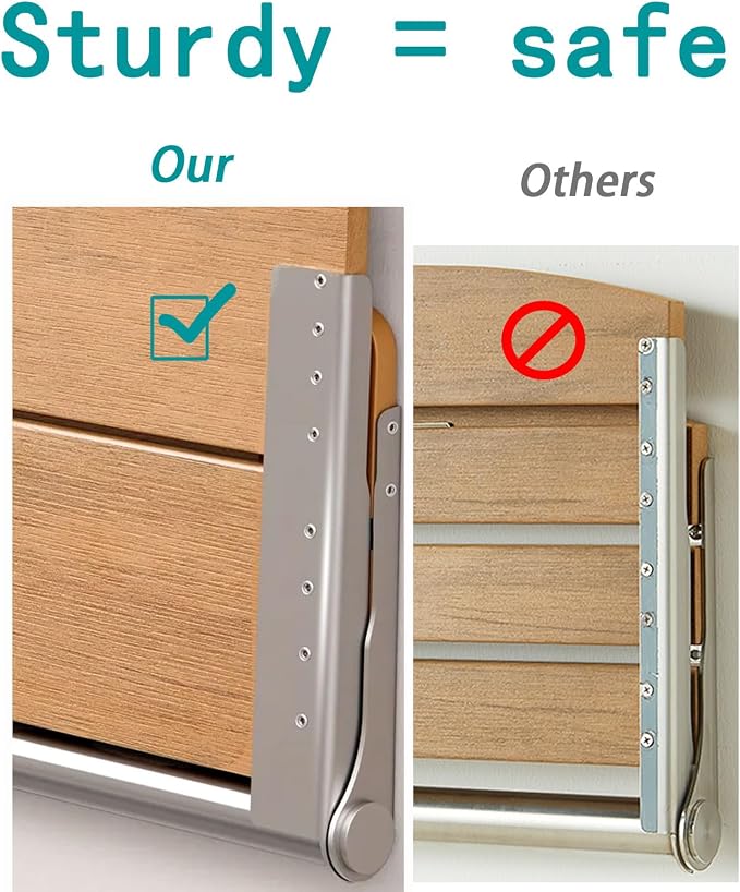 17.5'' Wall Mounted Folding Shower Bench Seat, HDPS Foldable Shower Stool - Image 4