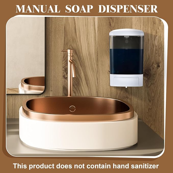 Hushee 2 Pcs Commercial Soap Dispenser Wall Mounted Manual Soap Dispenser - Image 6