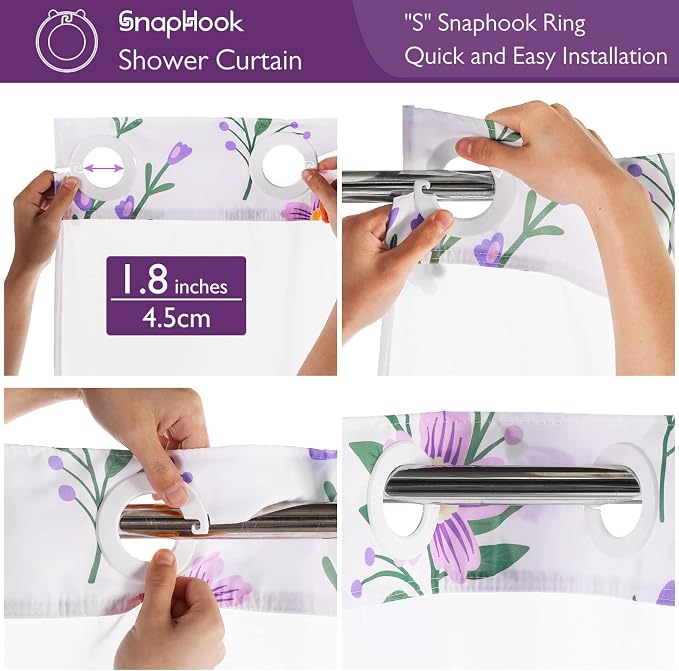 Lagute SnapHook Floral Shower Curtain - Image 2