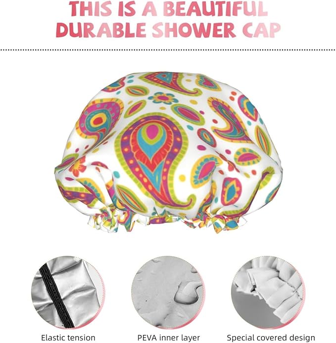 Women Girl Double Waterproof Layers Shower Cap EVA Bath Cap - Image 5