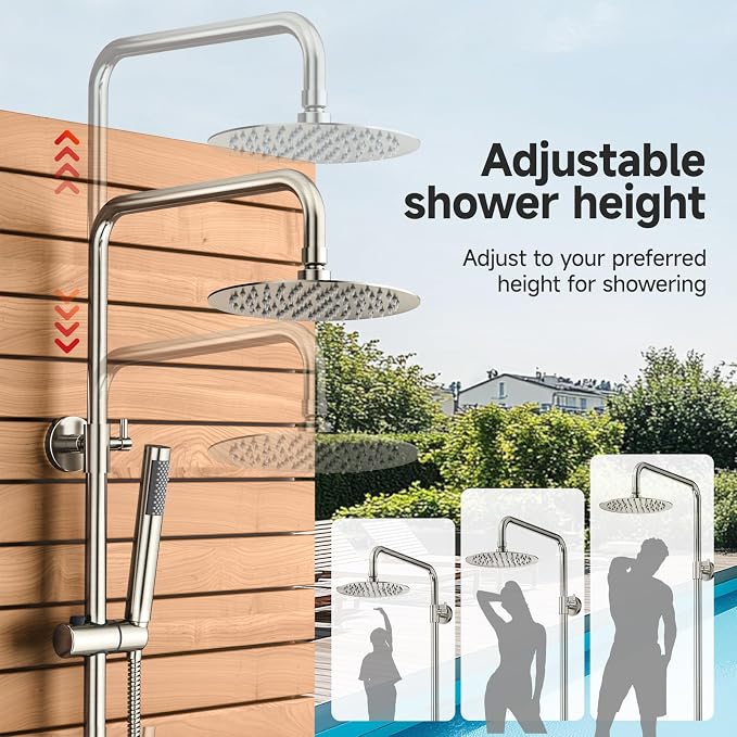 Rainsworth Outdoor Shower Kit Brushed Nickel - Image 6