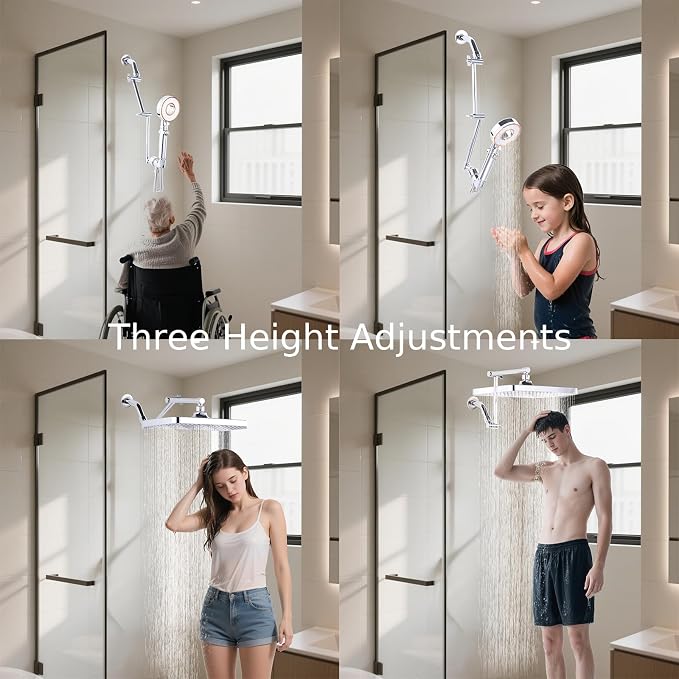 Shower Head Extension Arm, 16 Inch Solid Brass Adjustable Extender - Image 2