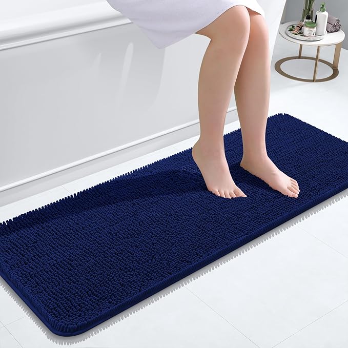 OLANLY Bathroom Rugs 47x17, Extra Soft Absorbent Chenille Bath Rugs, Rubber by OLANLY