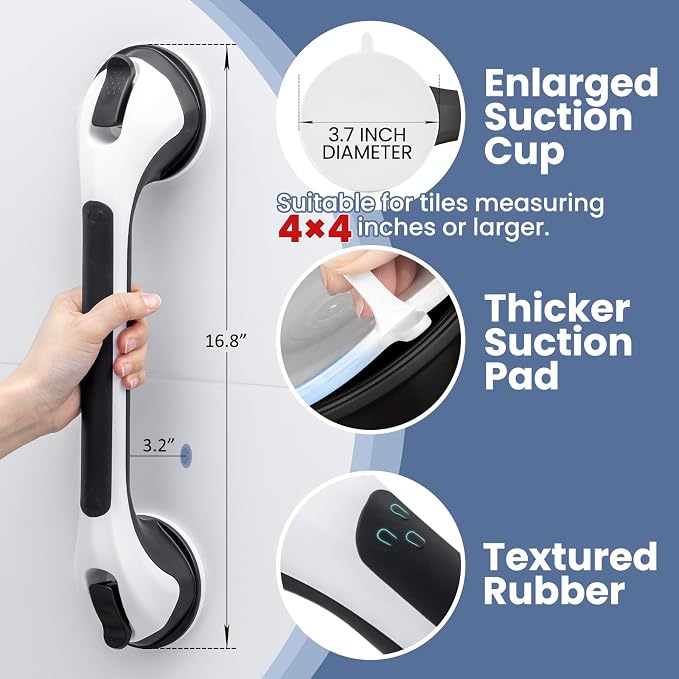 Shower Grab Bar Suction Cup 17 inch, Grab Bars - Image 5