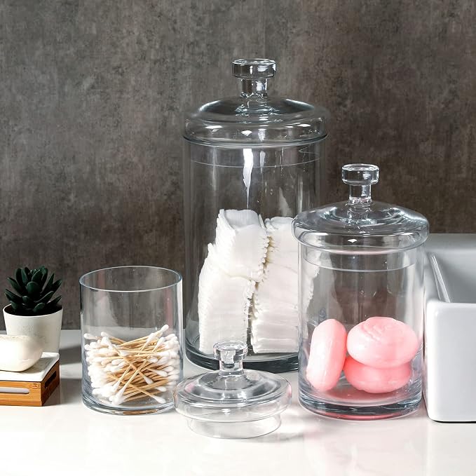 MyGift Glass Apothecary Jar Set - Image 3