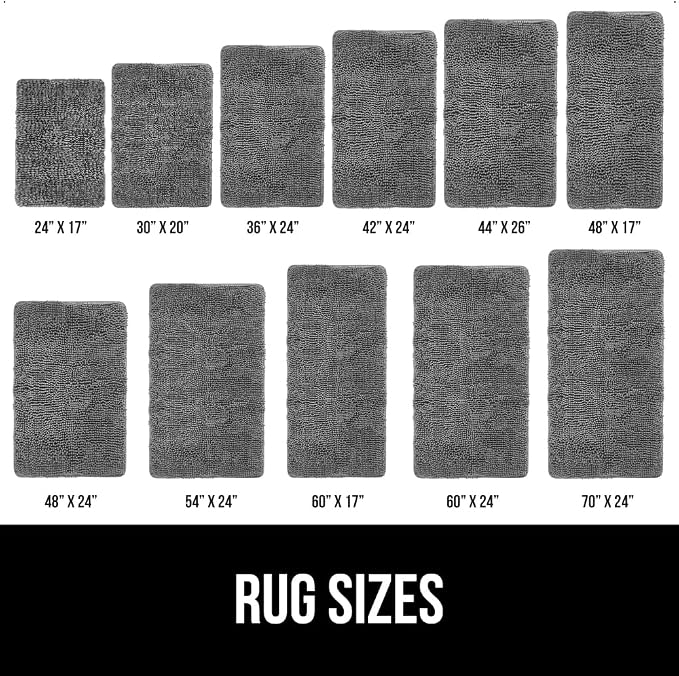 GORILLA GRIP Bath Rug Mat 44x26, Thick Soft Absorbent Chenille, Quick Dry - Image 6
