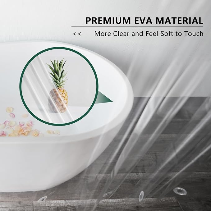 AooHome Thin Clear Small Shower Curtain Liner, 48x72 Premium Light Weight EVA - Image 5