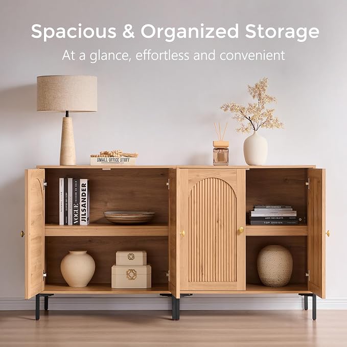 Bathroom Cabinet with Storage, Modern Sideboard Cabinet - Image 3