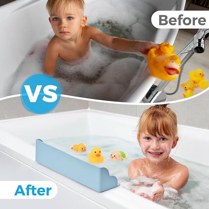 Bathtub Splash Guard, Silicone Bath Caddy Tray - Image 4