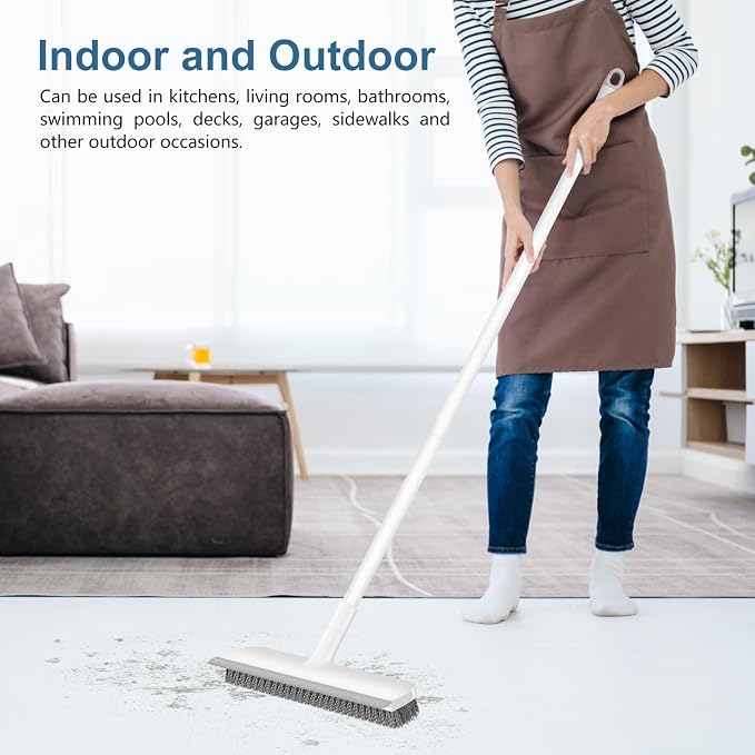 SetSail Floor Scrub Brush with 48-Inch Long Adjustable Handle 2 in 1 Scrape - Image 3