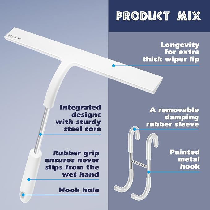 12 Inch Silicone Shower Squeegee - Image 4