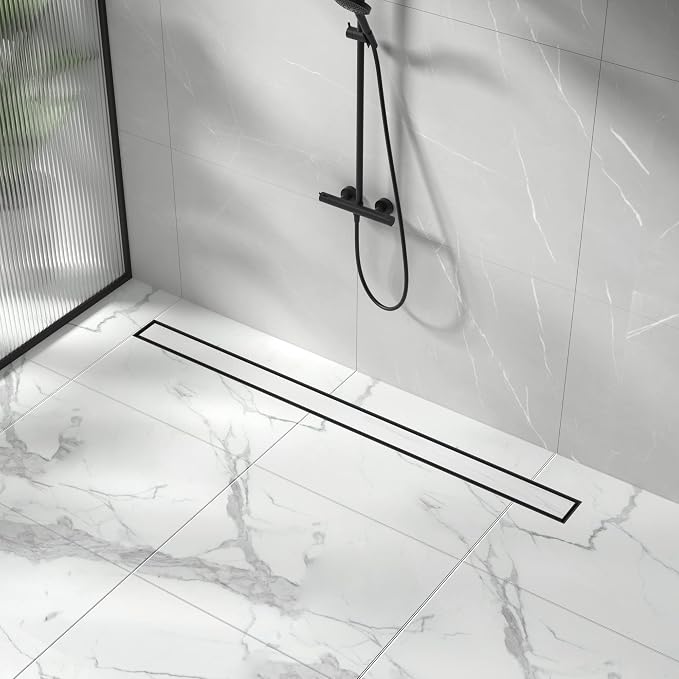 Linear Shower Drain 48", Matte Black Floor Drain - Image 2