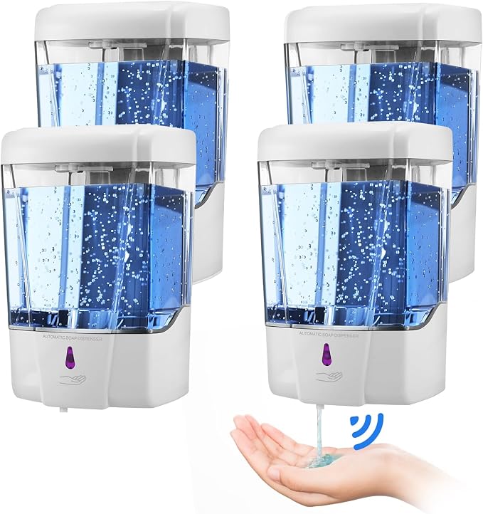 4 Pack Automatic Soap Dispenser Touchless, 600 ml / 20 oz Commercial Hand Soap by VZZNN