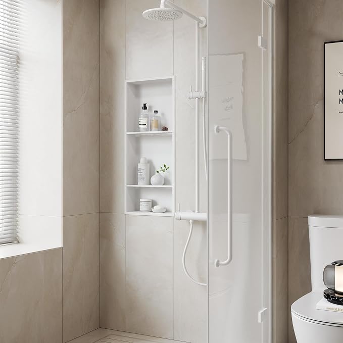 Neodrain 12X30 Inch White Three Layers Stainless Steel Shower Niche, NO Tile - Image 8