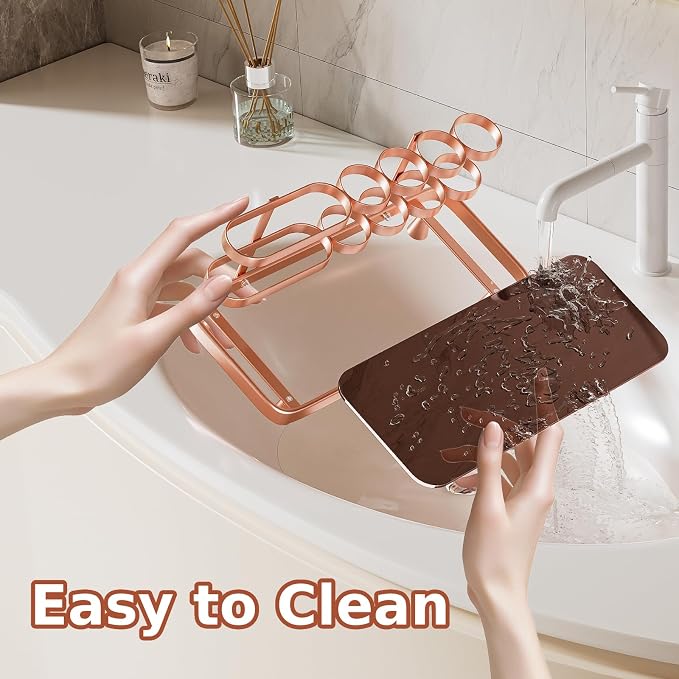 Electric Toothbrush Holder for Bathroom Countertop 5 Metal Slots Toothpaste - Image 5