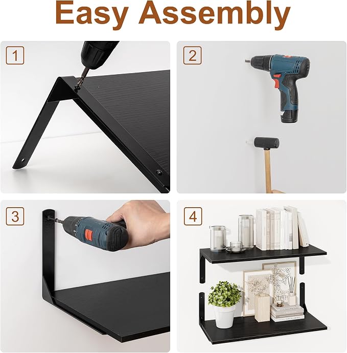 30" W x 12" D Black Floating Shelves - Image 8