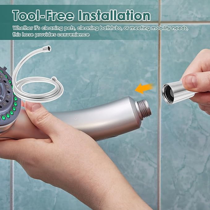 PVC Shower Hose，Explosion Proof Flexible Replacement Long Hose - Image 7