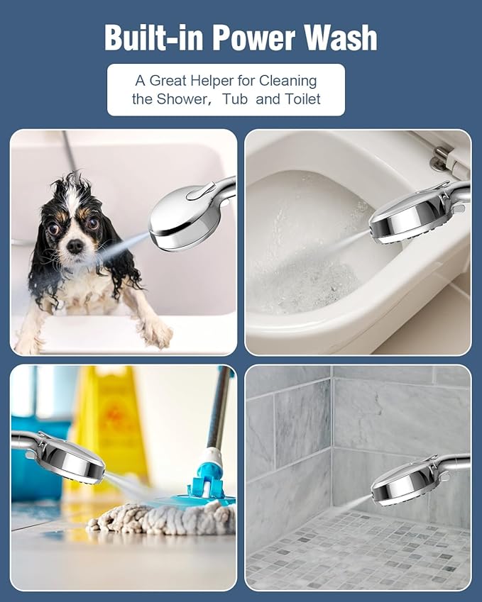 Filtered Shower Head with Handheld, BOWGER 6 Modes High Pressure Shower Heads - Image 5