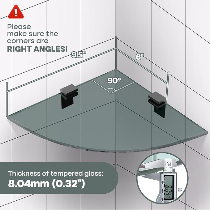 2-Pack Glass Shelf Shower Caddie, Shower Shelves - Image 2