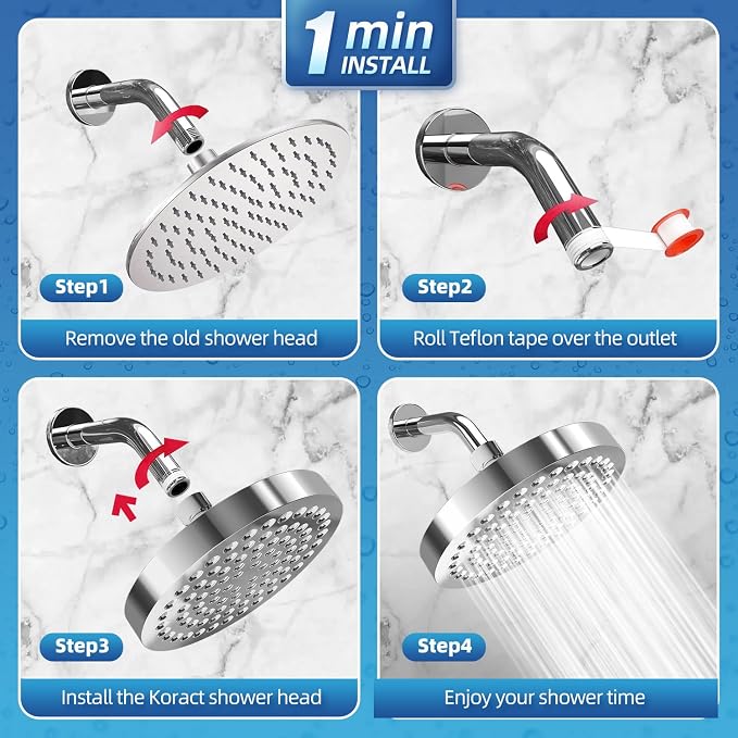 Shower Head High Pressure Rain Premium Quality Luxury Design Anti-Clogging - Image 6