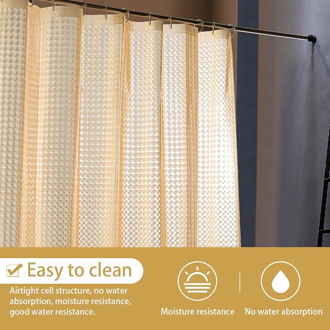 NTBAY EVA Semi-Transparent Clear Shower Curtain - Image 3