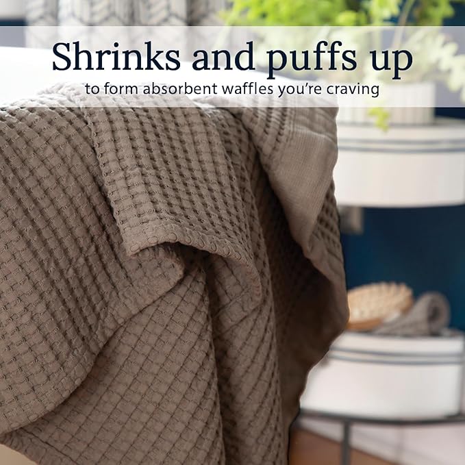 GILDEN TREE Waffle Bath Sheet Quick Dry Towel, Thin Luxury Bath Towels - Image 3