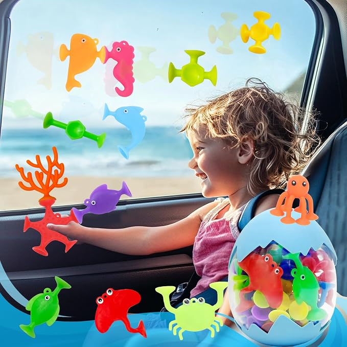 32PCS Suction Cup Bath Toys for Kids Ages 1-3 Ocean Animal Suction Bath Toys - Image 5