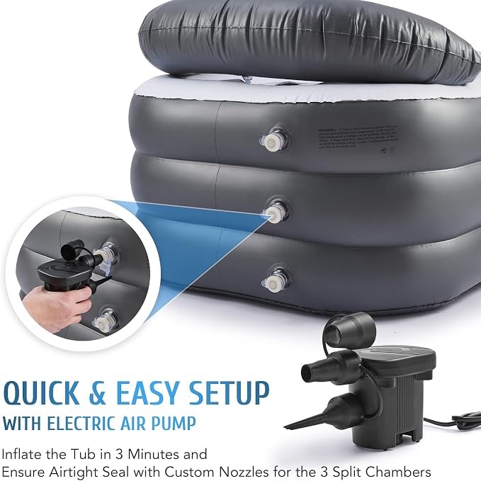 CO-Z Inflatable Bathtub With Electric Air Pump, Portable Tub With Blow Up Bath - Image 8