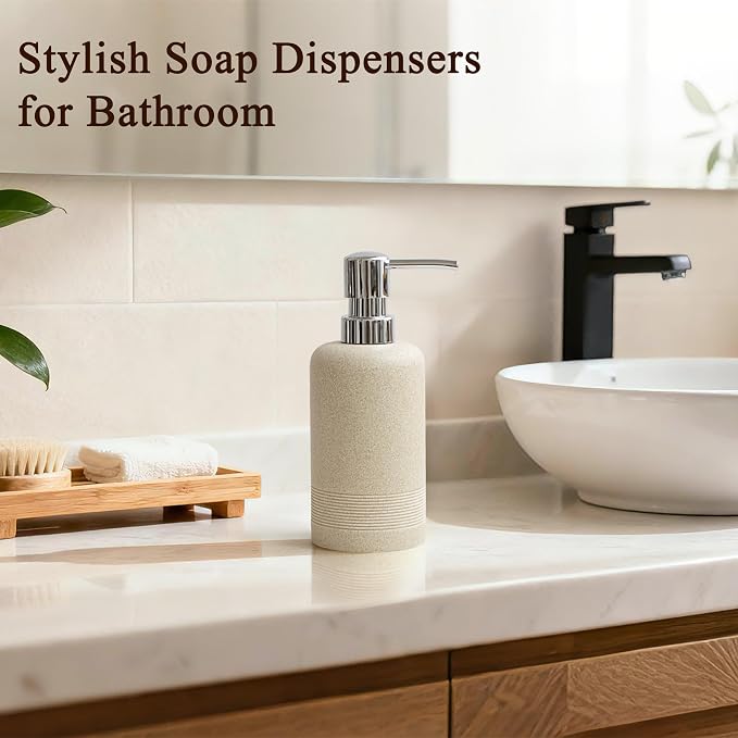 Resin Soap Dispenser Sets, 10.8oz Refillable Liquid Soap Dispensers - Image 3