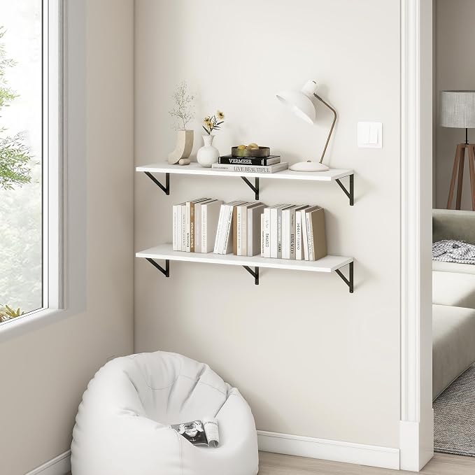 Fun Memories 40 Inch Floating Shelves, 12 Inch Deep Wall Shelf, 40 x 12 - Image 2