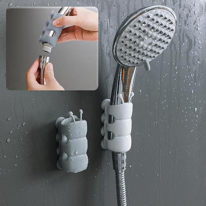 Inchant 4 Pieces Silicone Shower Head Holder Universal Relocatable Shower Head - Image 2