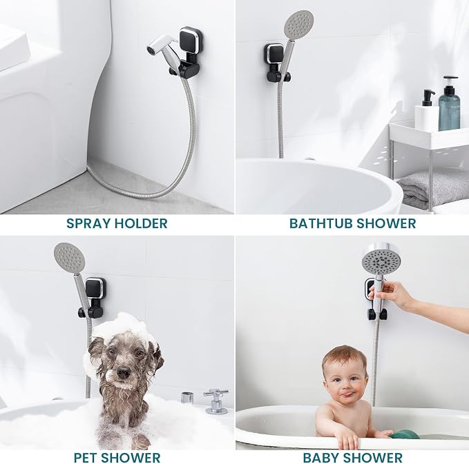 TAILI Suction Cup Shower Head Holder Handheld Showerhead Bracket Adjustable - Image 9