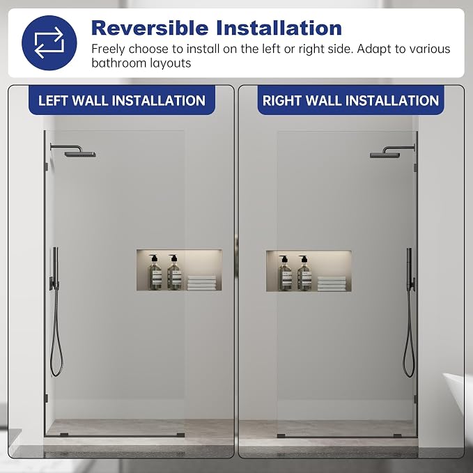 Frameless Fixed Shower Screen 36" W × 78" H, Shower Glass Panel, 5/16" SGCC - Image 5