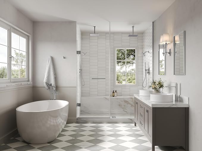Ceiling Mount 12" High-Pressure Rainfall Shower Faucet, Dual Rainfall Shower - Image 7