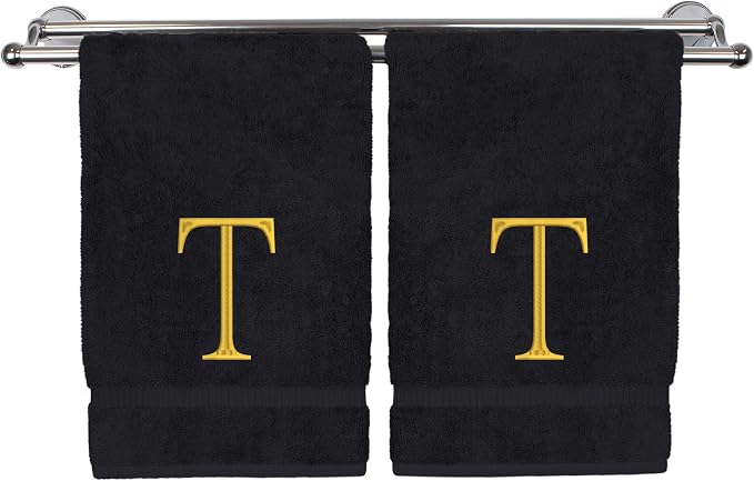 Monogrammed Hand Towel, Personalized Initial Gift, Extra Absorbent 100% Turkish by BareCotton