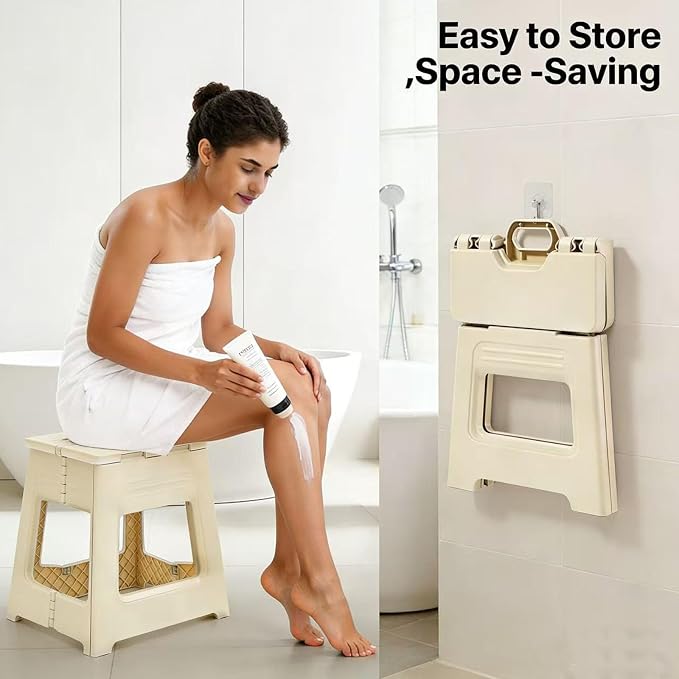 Foldable Shower Stool for Shaving Legs, Plastic Shower Foot Rest for Inside - Image 5