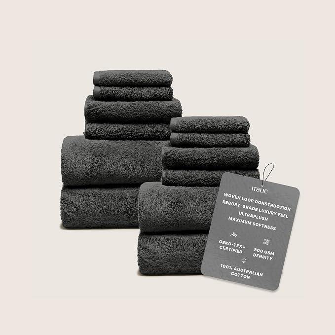 Italic Ultraplush 12-Piece Family Towel Set – Luxury Bath Towels, Hand Towels & - Image 2