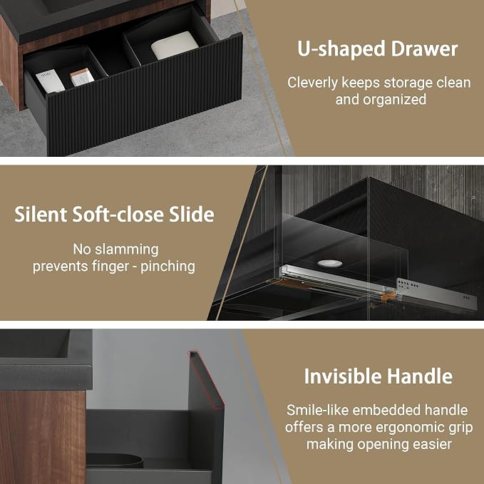 24" W Floating Bathroom Vanity - Image 4