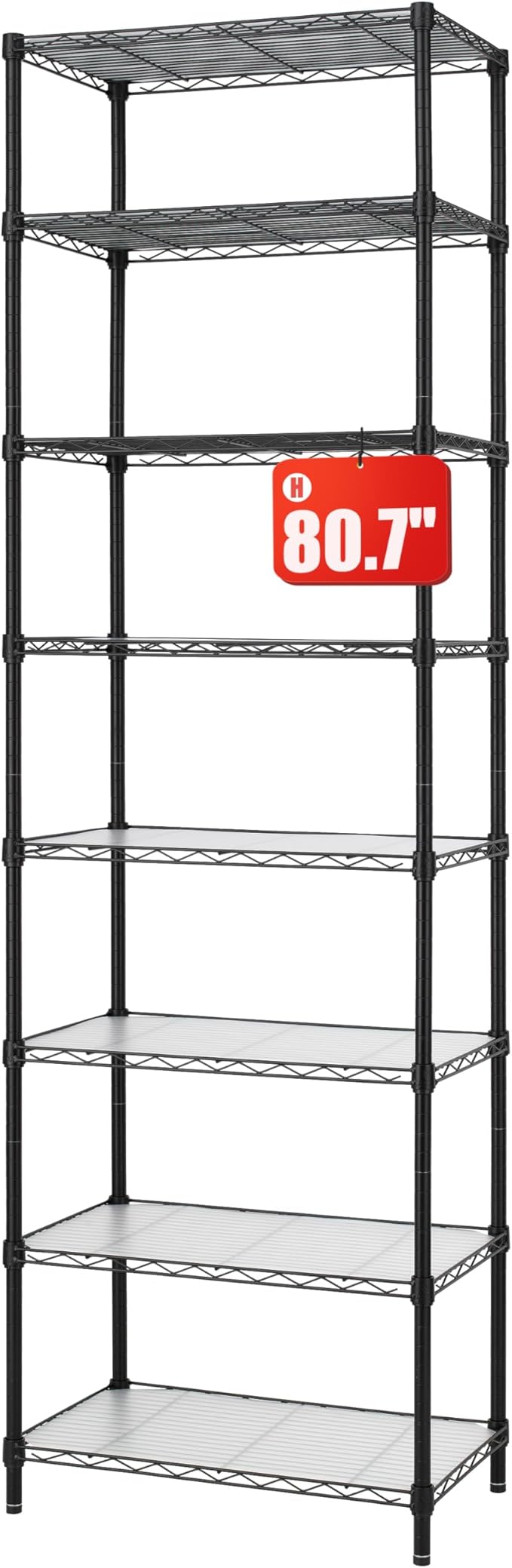 Finnhomy 8-Tier Wire Shelving Unit Adjustable Steel Wire Rack Shelving by Finnhomy