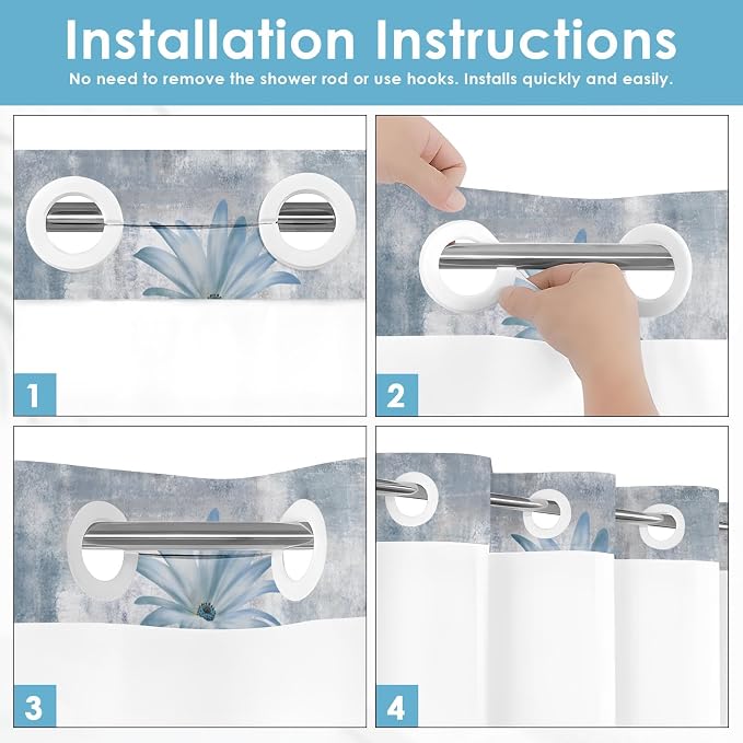 No Hook Rustic Farmhouse Shower Curtain - Image 5