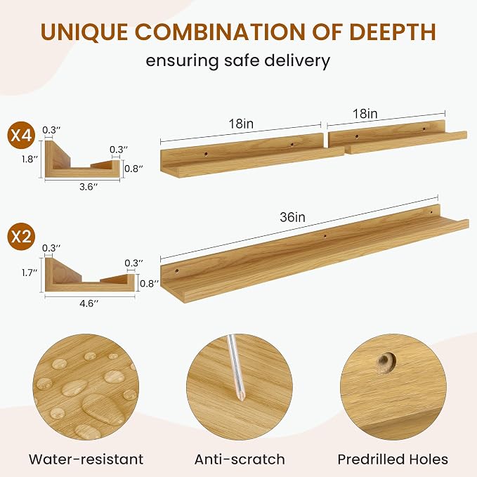 Axeman Picture Ledge Shelf, Floating Shelves - Image 3