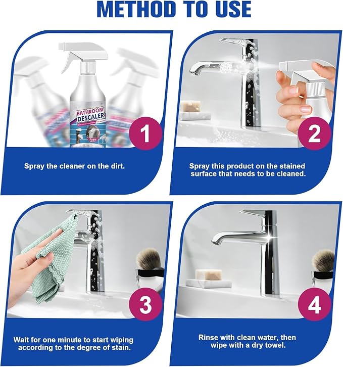 Bathroom Descaler Foam Cleaner, Bubble Cleaner Foam, Bathroom Glass Descaler - Image 5