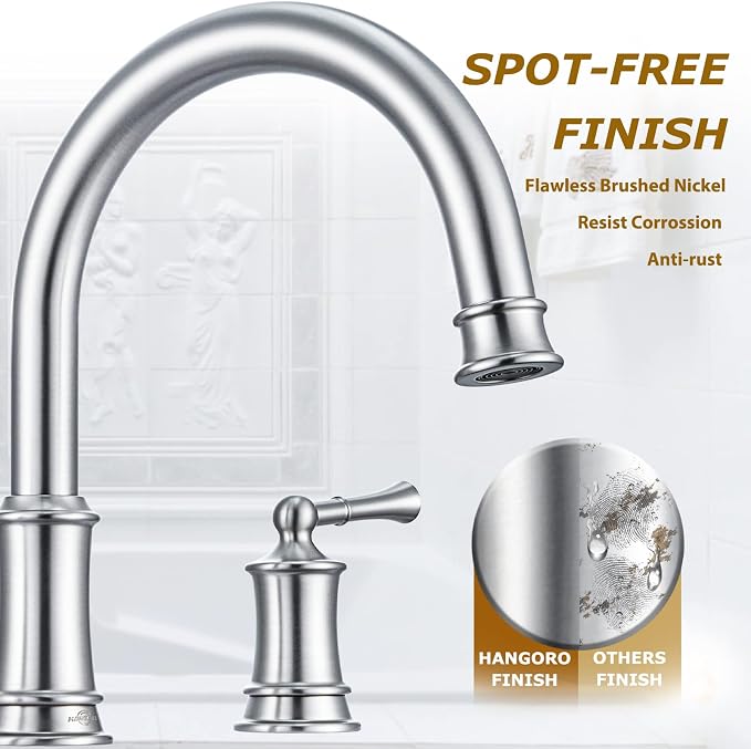 Brushed Nickel Roman Tub Faucet, Antique Bathtub Faucet Set 3 Hole, High Flow - Image 3
